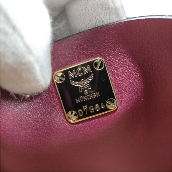 Authentic MCM Pink Leather Bucket Bag - Picture 7 of 9